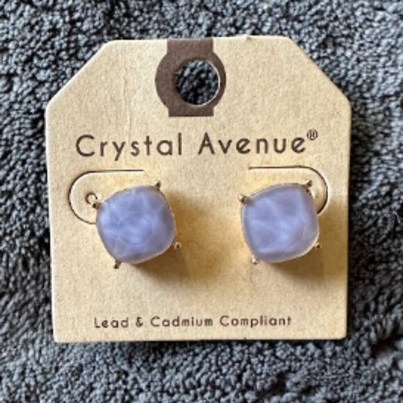 Purple Large Stud Earrings - Picture 1 of 6